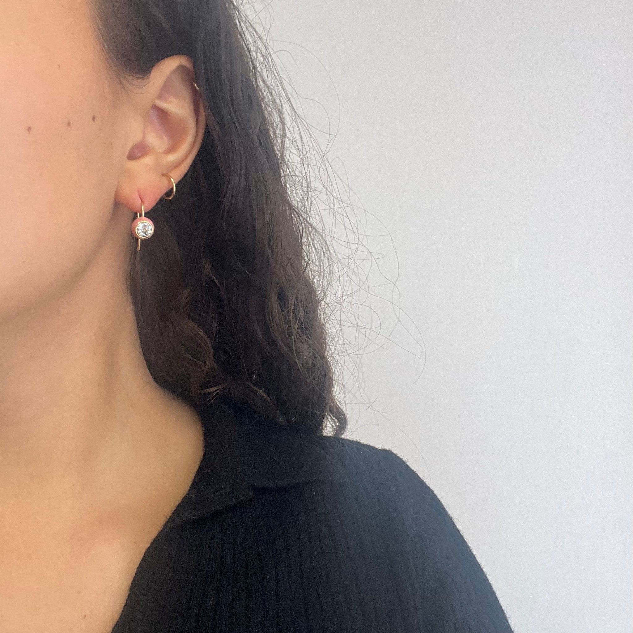 1.32ctw Old European Cut Diamond "Dot" Earrings
