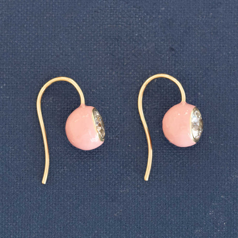 1.32ctw Old European Cut Diamond "Dot" Earrings