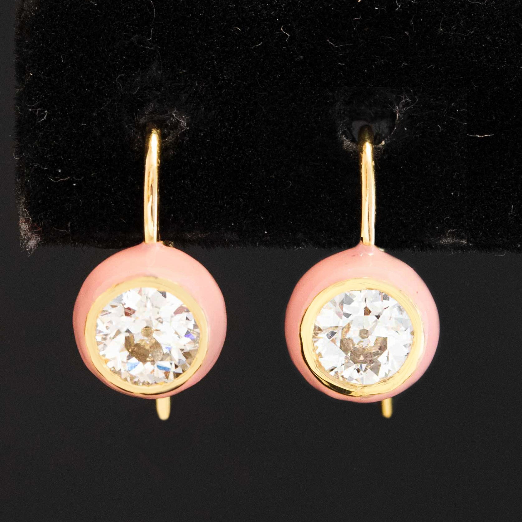 1.32ctw Old European Cut Diamond "Dot" Earrings