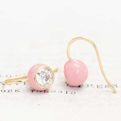 1.32ctw Old European Cut Diamond "Dot" Earrings
