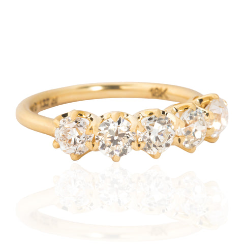 1.32ctw Old European Cut Diamond 5-Stone Band