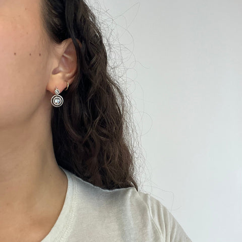 1.33ctw Antique Rose Cut Diamond Drop Earrings