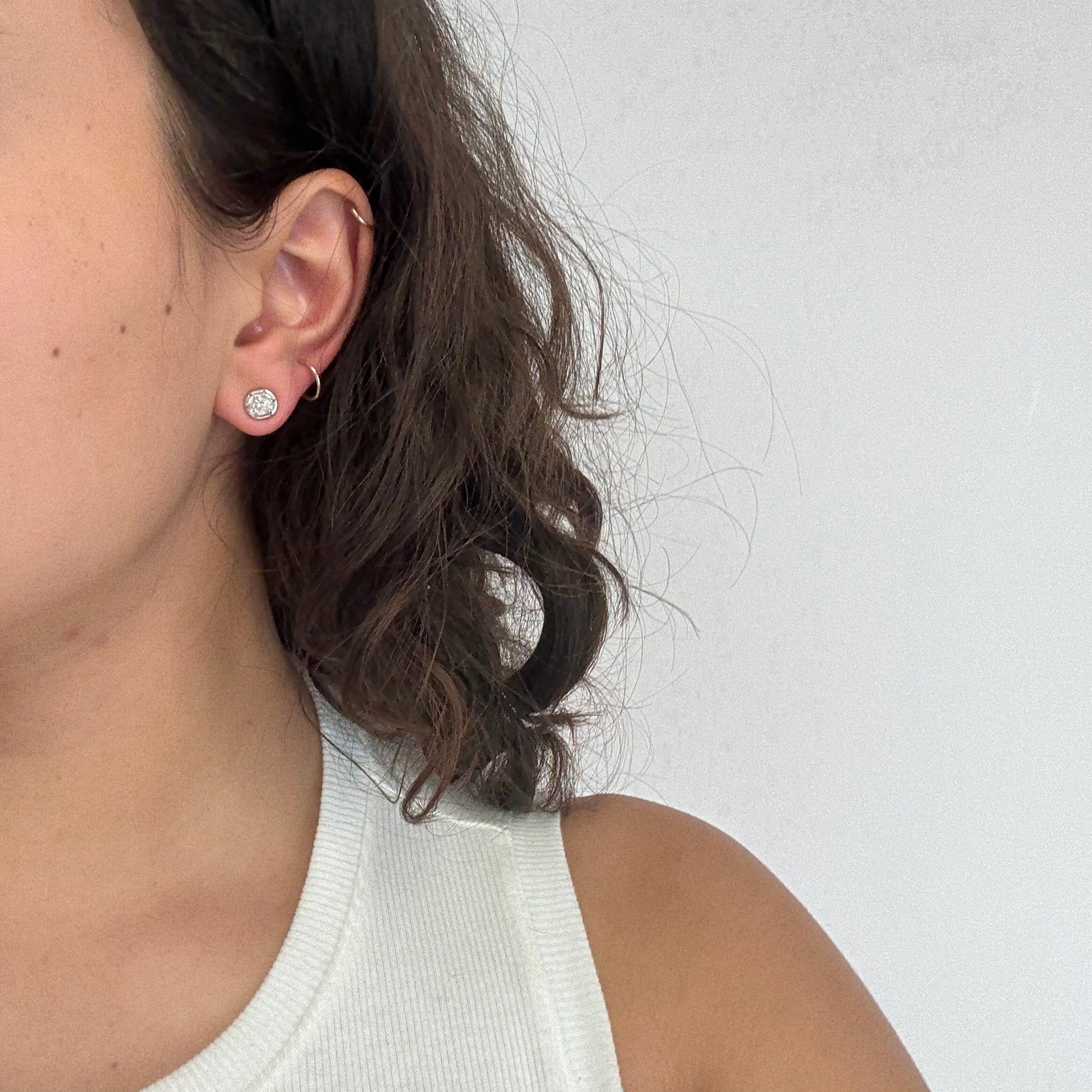 1.33ctw Old Mine Cut Diamond Stud Earrings