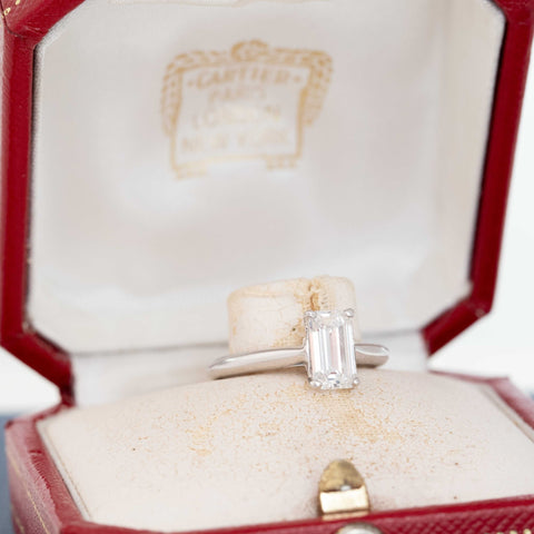 1.34ct Emerald Cut Diamond Solitaire by, Cartier GIA D