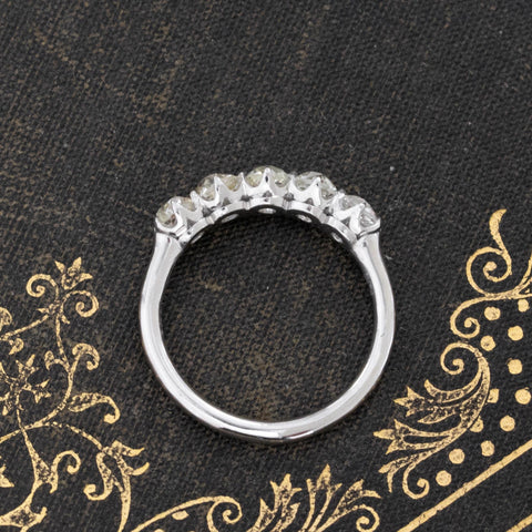 1.34ctw Old Mine Cut Diamond 5-Stone Band