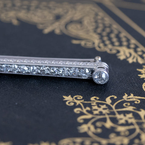 1.35ctw Art Deco Tapered Bar Brooch