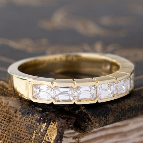 1.35ctw Emerald Cut Diamond Half-Eternity Band
