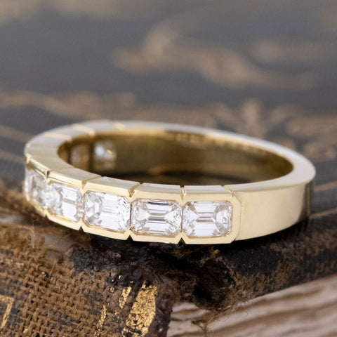 1.35ctw Emerald Cut Diamond Half-Eternity Band