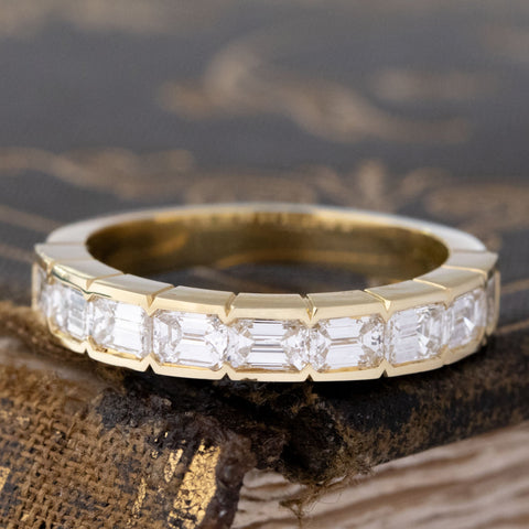 1.35ctw Emerald Cut Diamond Half-Eternity Band
