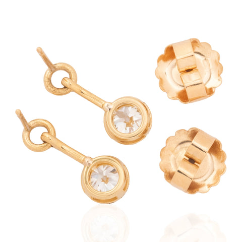 1.35ctw Old European Cut Diamond Drop Earrings
