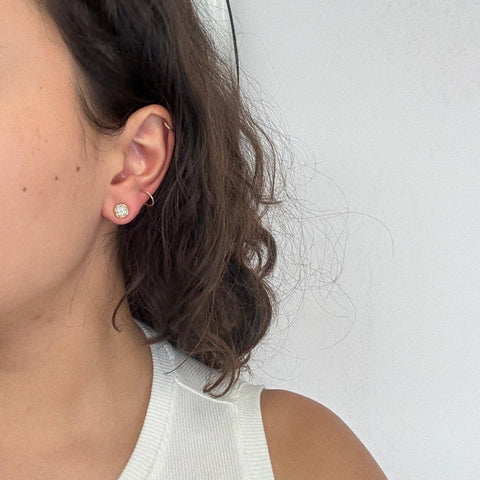 1.35ctw Old Mine Cut Diamond Stud Earrings
