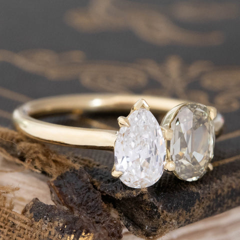 1.35ctw Oval & Pear Cut Diamond Toi et Moi, GIA