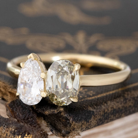 1.35ctw Oval & Pear Cut Diamond Toi et Moi, GIA