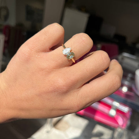 1.35ctw Oval & Pear Cut Diamond Toi et Moi, GIA