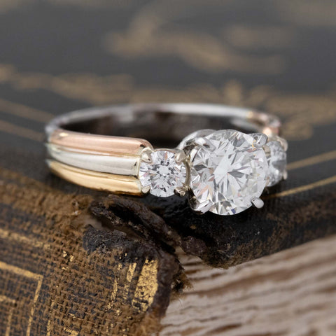 1.35ctw Round Brilliant Cut Vintage Trinity Ring by Cartier