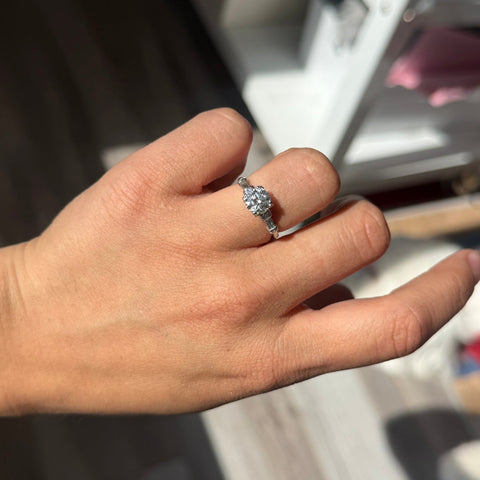 1.35ctw Vintage Transitional Cut Diamond Ring, GIA F VS1