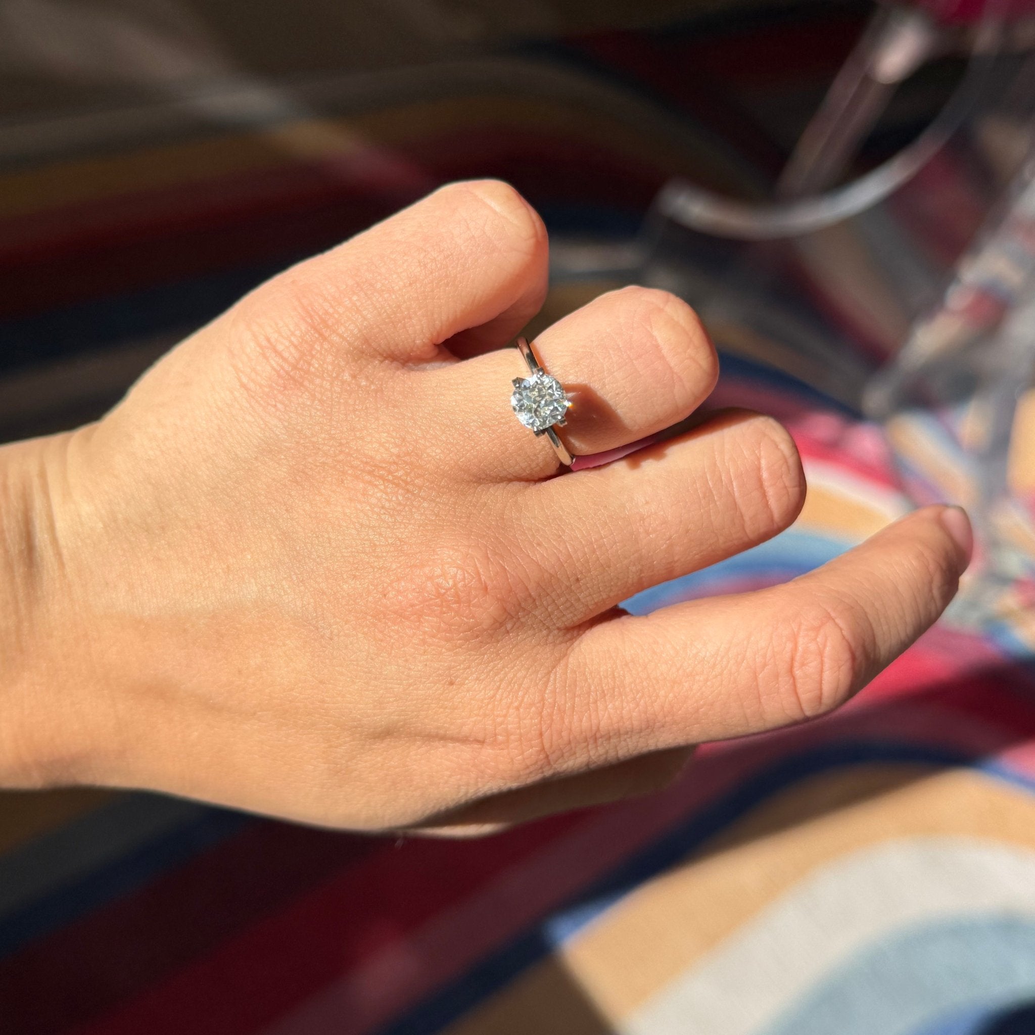 1.36ct Old Mine Cut Diamond, GIA J SI2