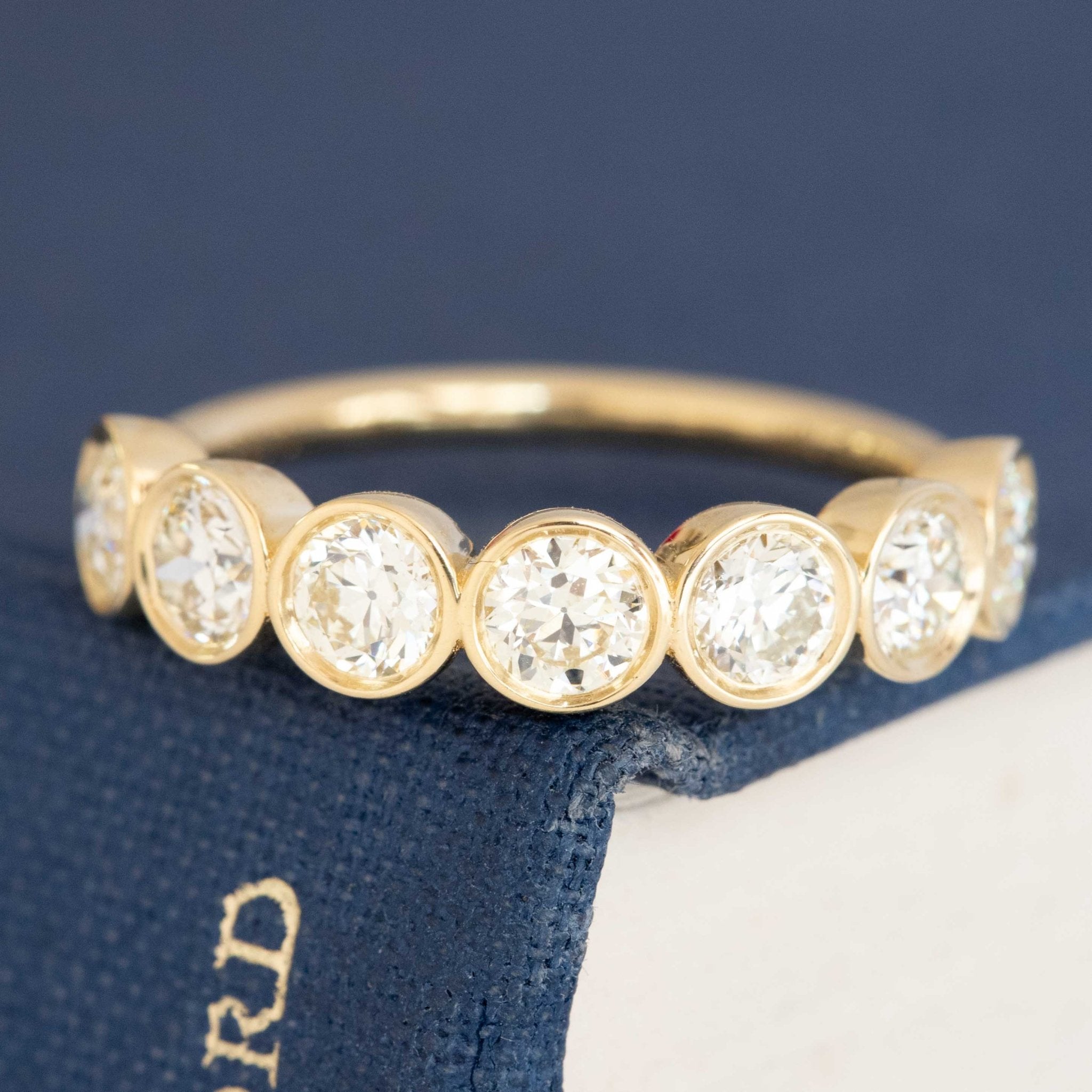 1.36ctw Old European Cut Diamond Bezel Half-Hoop Band