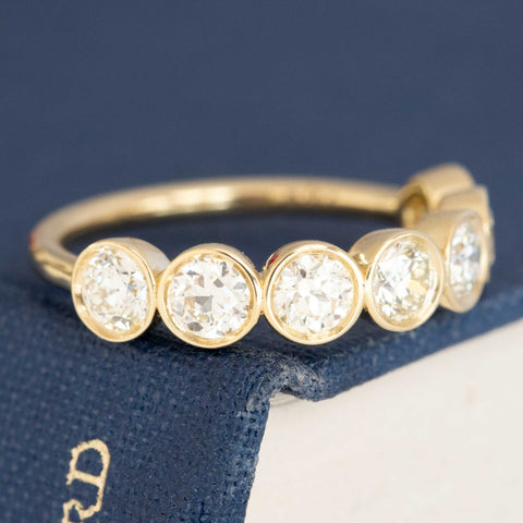 1.36ctw Old European Cut Diamond Bezel Half-Hoop Band