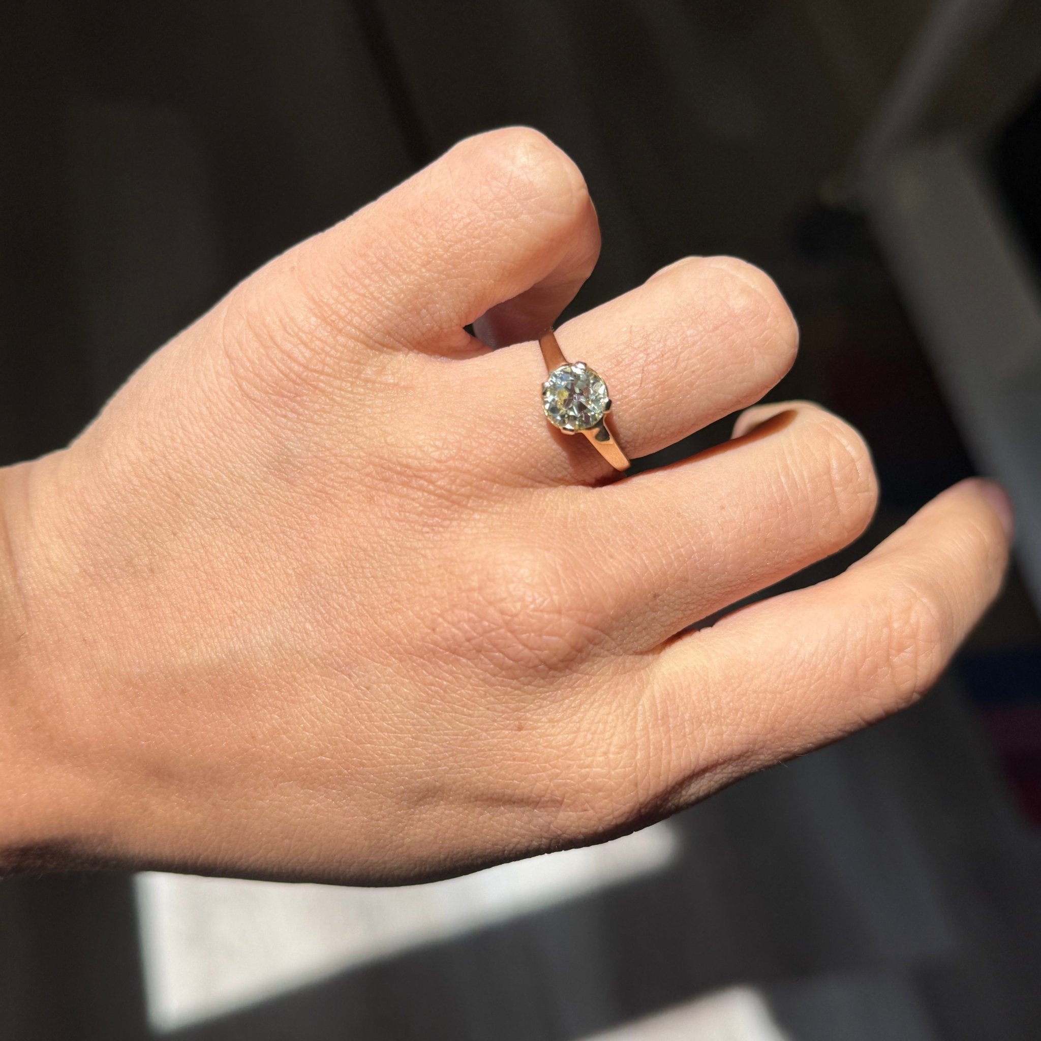 1.37ct Vintage Old European Cut Diamond Solitaire