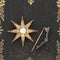 1.37ctw Antique Diamond & Pearl Starburst Brooch