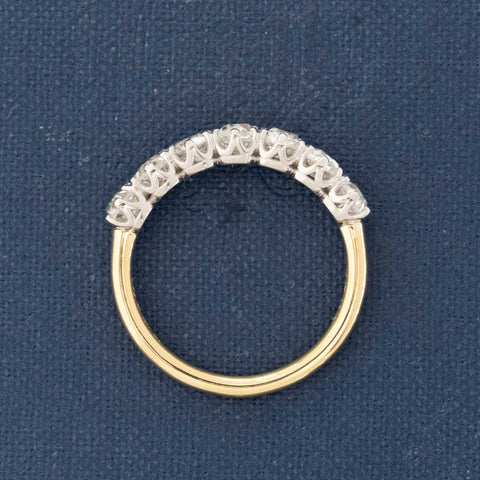 1.37ctw Old Mine Cut Diamond 7-Stone Band