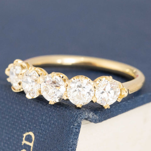 1.38ctw Old European Cut Diamond 5-Stone Band