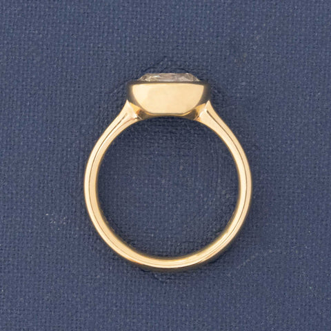 1.40ct Oval Old Mine Cut Diamond Bezel Solitaire