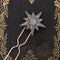 1.40ctw Antique Diamond & Moonstone Starburst Hairpin