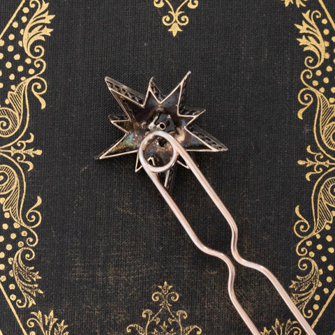 1.40ctw Antique Diamond & Moonstone Starburst Hairpin