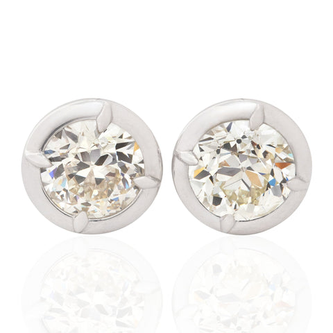 1.40ctw Old European Cut Diamond Stud Earrings