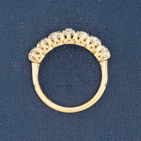 1.40ctw Old Mine Cut Diamond Half-Hoop Band