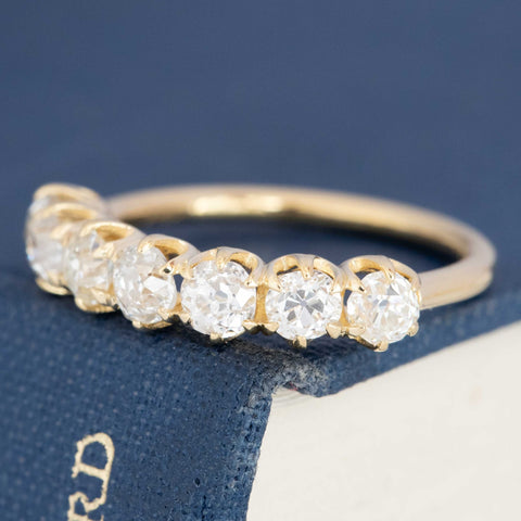1.40ctw Old Mine Cut Diamond Half-Hoop Band