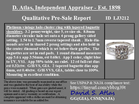1.40ctw Transitional Cut Diamond Halo Ring