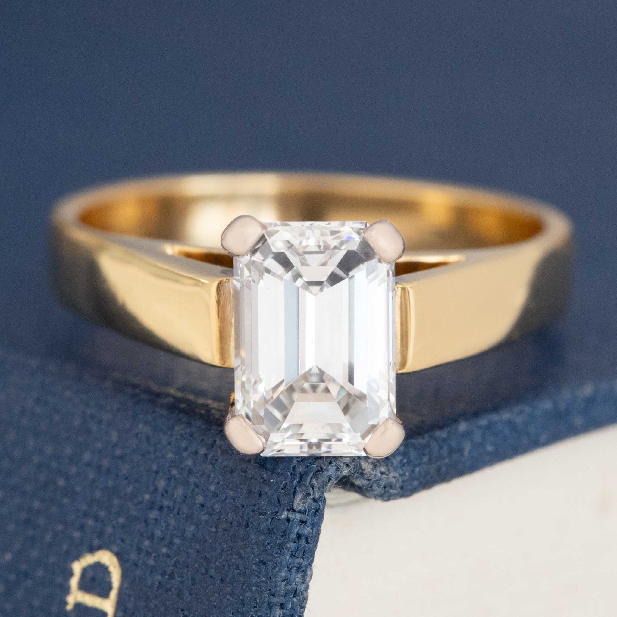 1.41ct Emerald Cut Diamond Solitaire GIA E VS1