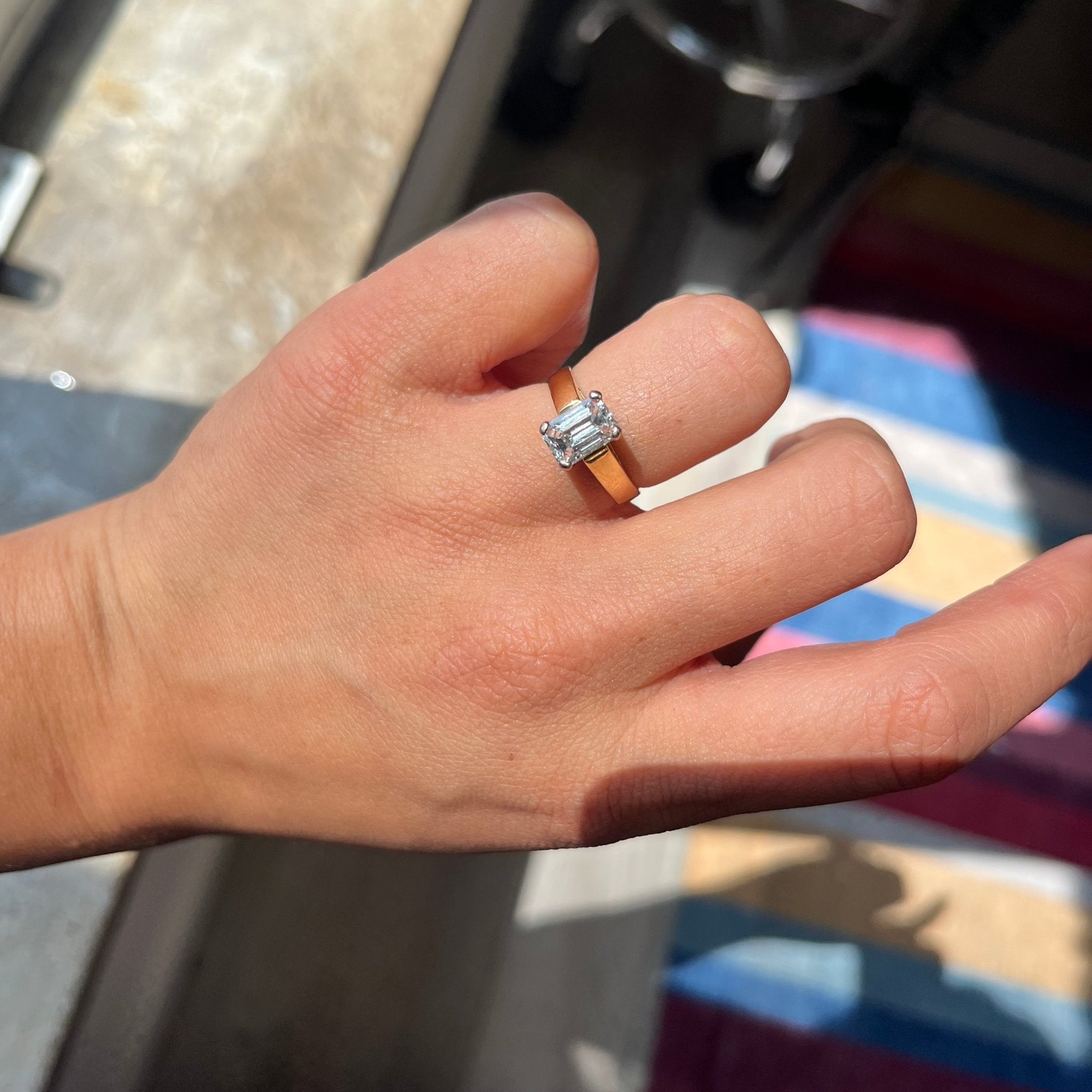 1.41ct Emerald Cut Diamond Solitaire GIA E VS1