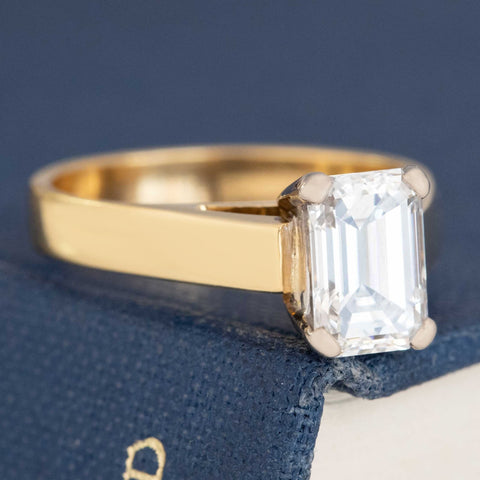 1.41ct Emerald Cut Diamond Solitaire GIA E VS1
