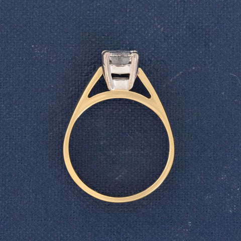 1.41ct Emerald Cut Diamond Solitaire GIA E VS1