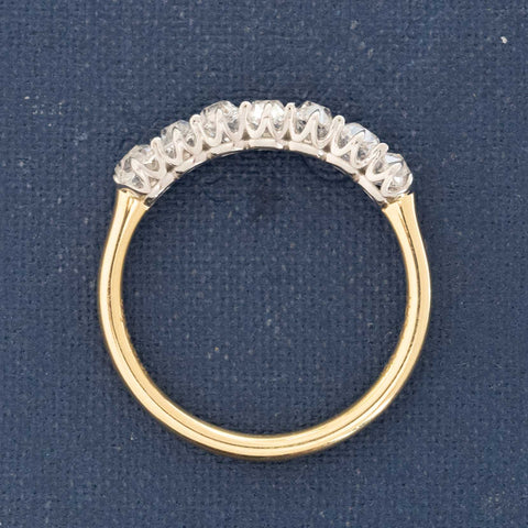 1.41ctw Old Mine Cut Diamond 7-Stone Band