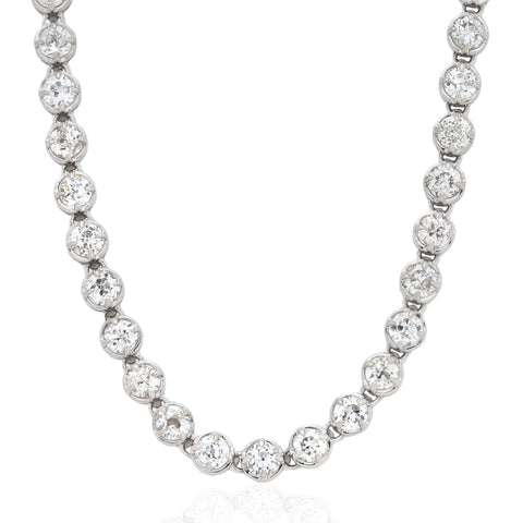 14.20ctw Old European Cut Diamond Tennis Necklace