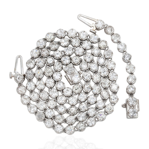 14.20ctw Old European Cut Diamond Tennis Necklace