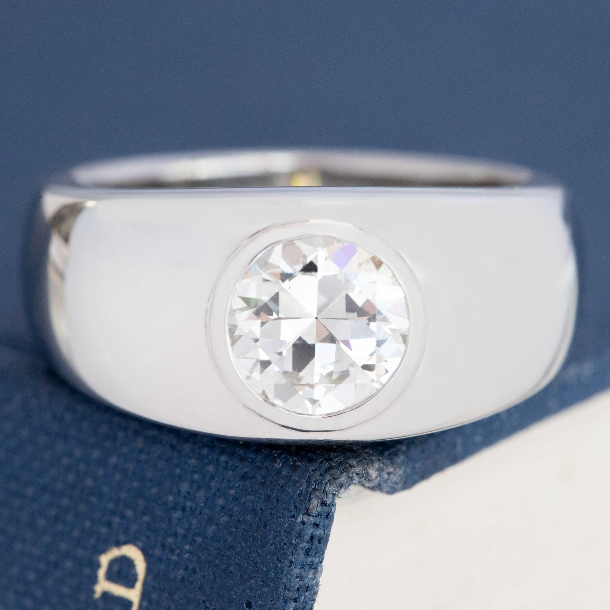 1.42ct Transitional Cut Diamond Bezel Solitaire, GIA