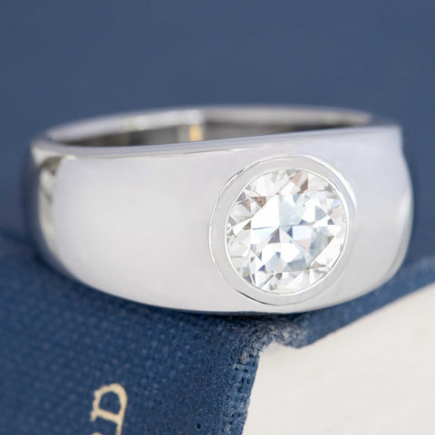 1.42ct Transitional Cut Diamond Bezel Solitaire, GIA