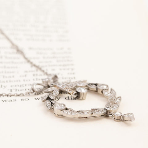 1.42ctw Edwardian Diamond Wreath Pendant