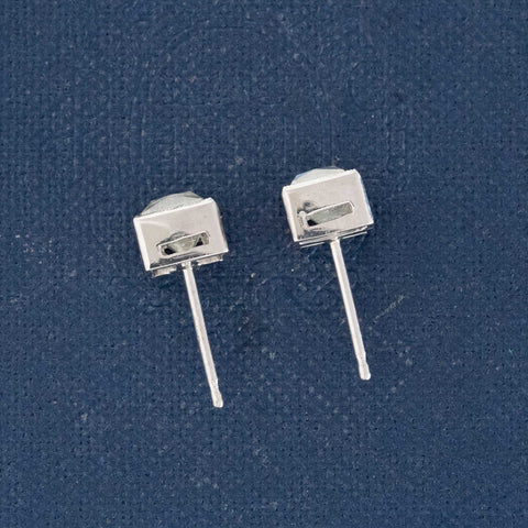 1.42ctw French Cut Diamond Bezel Stud Earrings
