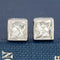 1.42ctw French cut diamond milgrain bezel stud earrings in platinum