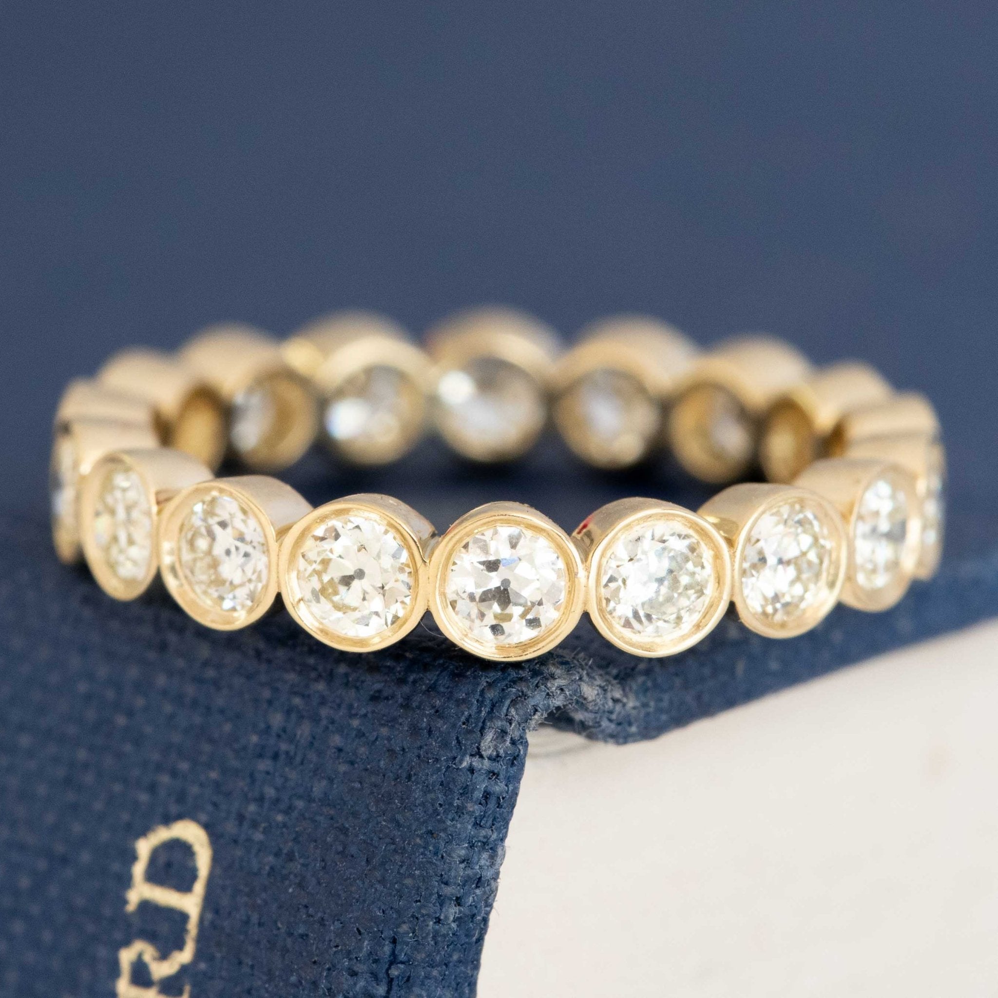 1.42ctw Old European Cut Diamond Bezel Eternity Band