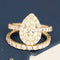 1.43ct Pear Cut Halo Wedding Ring Set