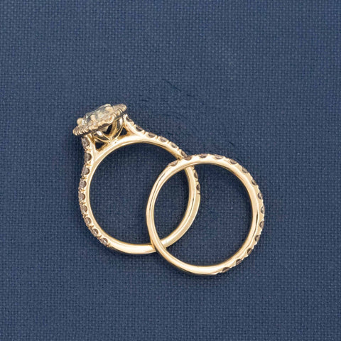 1.43ct Pear Cut Halo Wedding Ring Set