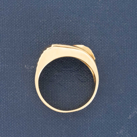 1.43ctw Vintage Diamond & Emerald Double Row Band